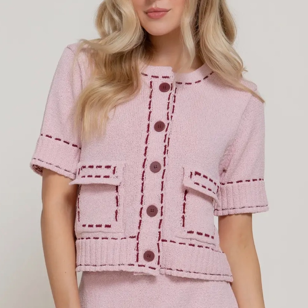 ShopEvelynne Pink Short-Sleeve Jacket